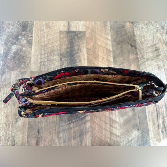 Vera Bradley Foxbury Crossbody Premium Cotton Midnight Garden Paisley - Picture 5 of 10
